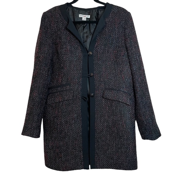 Pendelton Sz. 10 Pea Coat long Jacket Coat Tweed Three Button lightly padded - Picture 1 of 9